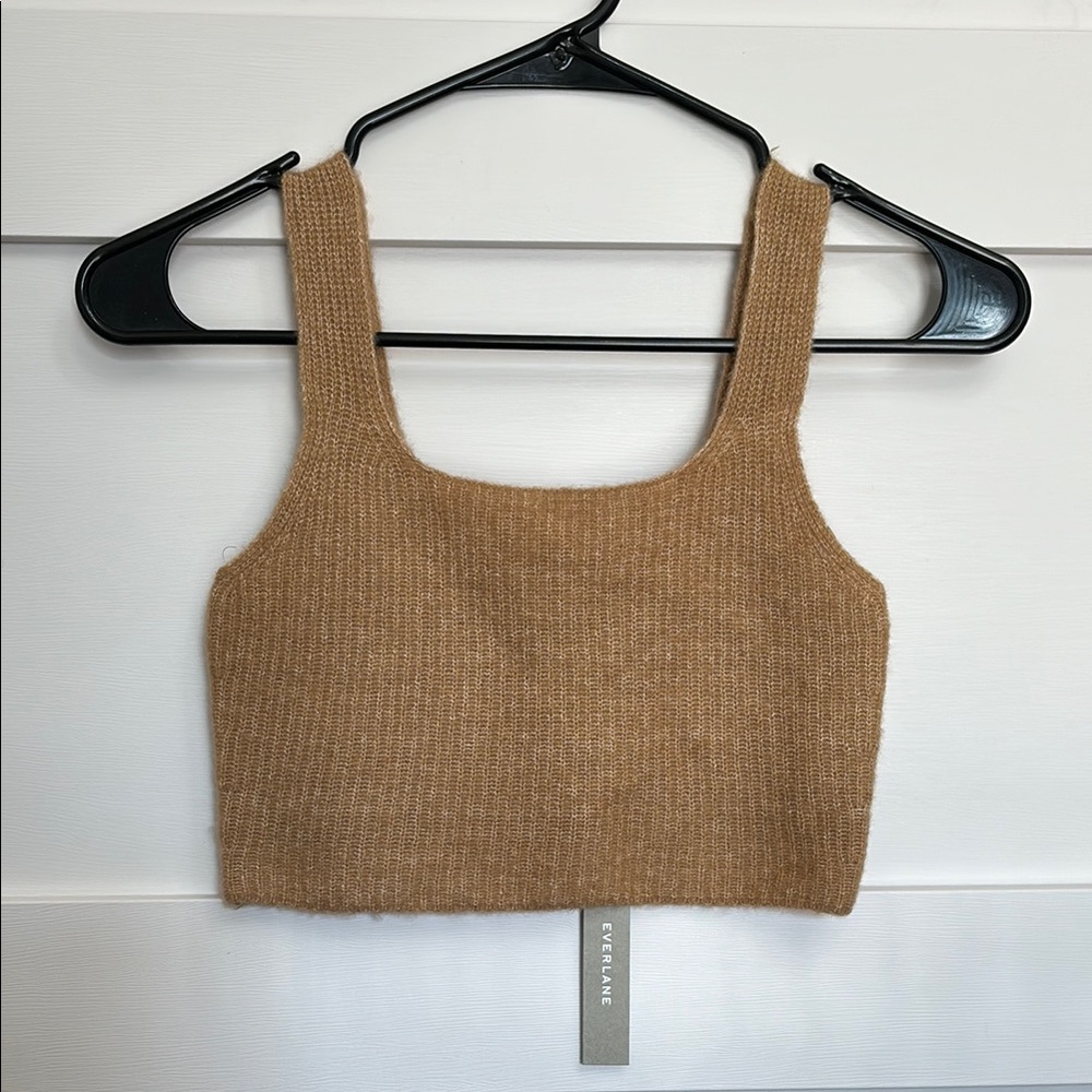 Everlane Brown Ribbed Crop Tank Top